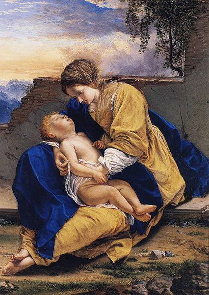 Orazio Gentileschi Madonna and Child in a Landscape Spain oil painting art